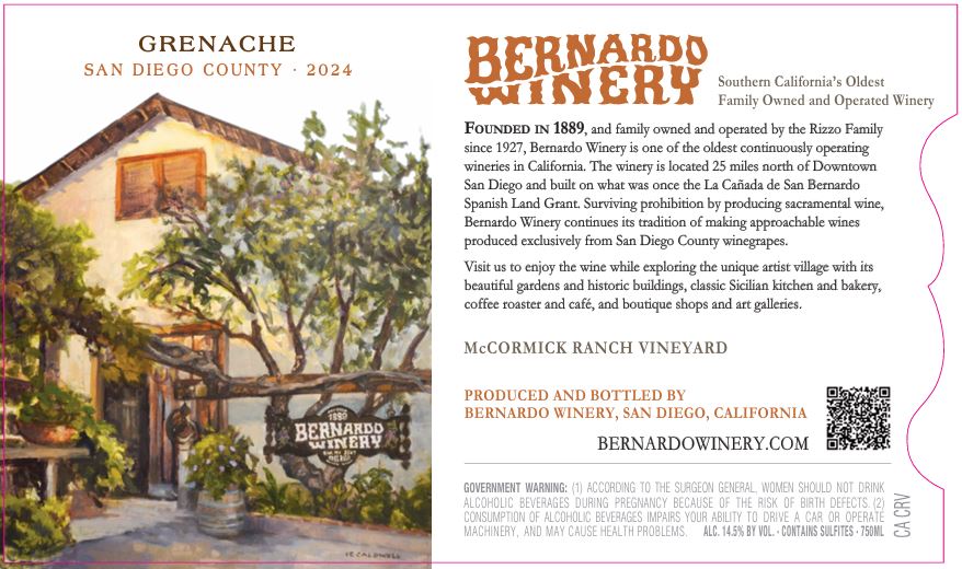 2024 Grenache - Bernardo Winery