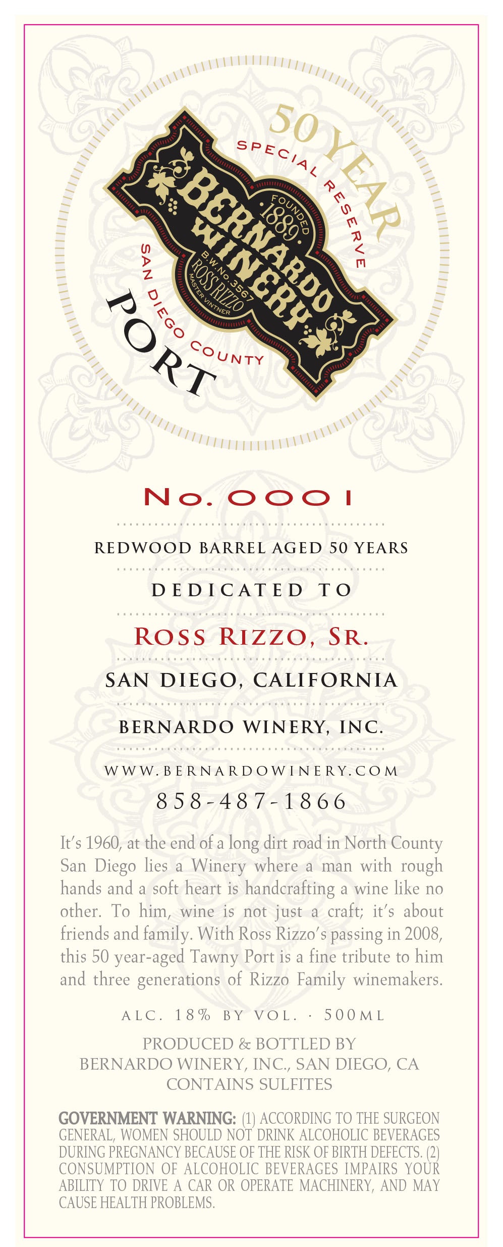 50-Year Reserve Tawny Port - Bernardo Winery